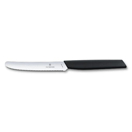 Εικόνα της Μαχαίρι Victorinox Swiss Modern Tomato & Table Wavy Edge 11cm Μαύρο 6.9003.11W