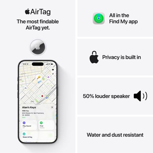 Εικόνα της Apple AirTag 2nd Gen (1 Pack) MFE94ZM/A