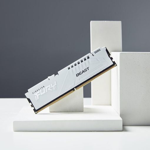 Εικόνα της Ram Kingston Fury Beast 32GB (2x16GB) DDR5-5200MHz CL40 White KF552C40BWK2-32