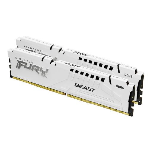 Εικόνα της Ram Kingston Fury Beast 32GB (2x16GB) DDR5-5200MHz CL40 White KF552C40BWK2-32