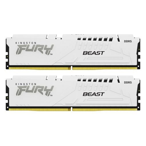 Εικόνα της Ram Kingston Fury Beast 32GB (2x16GB) DDR5-5200MHz CL40 White KF552C40BWK2-32