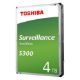 Εικόνα της Εσωτερικός Σκληρός Δίσκος Toshiba S300 Surveillance 3.5" Sata III 4TB 128MB HDWT840UZSVA
