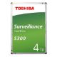 Εικόνα της Εσωτερικός Σκληρός Δίσκος Toshiba S300 Surveillance 3.5" Sata III 4TB 128MB HDWT840UZSVA