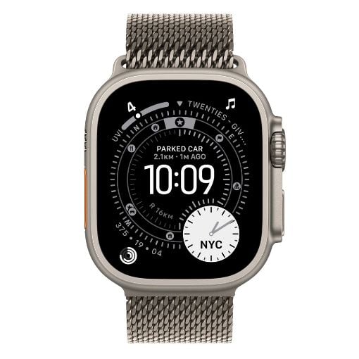 Εικόνα της Apple Watch Ultra 3 49mm Natural Titanium Case/Natural Titanium Milanese Loop (Small) MEWW4QR/A