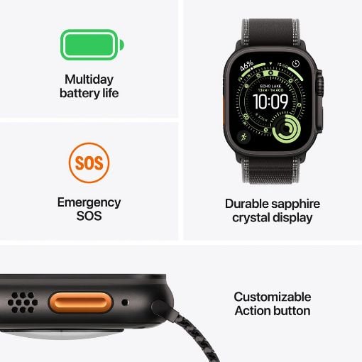Εικόνα της Apple Watch Ultra 3 49mm Black Titanium Case/Black Alpine Loop (Medium) MF0V4QR/A