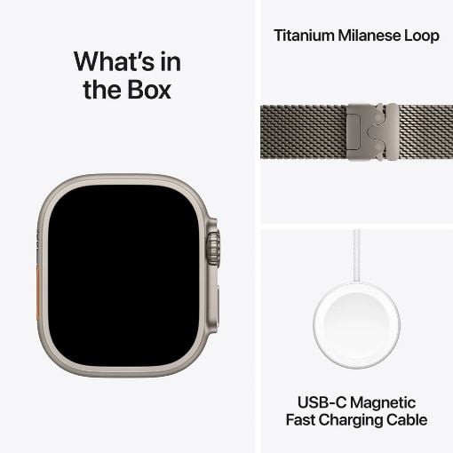 Εικόνα της Apple Watch Ultra 3 49mm Natural Titanium Case/Natural Titanium Milanese Loop (Medium) MEWY4QR/A