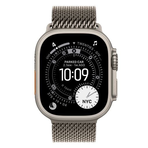 Εικόνα της Apple Watch Ultra 3 49mm Natural Titanium Case/Natural Titanium Milanese Loop (Medium) MEWY4QR/A