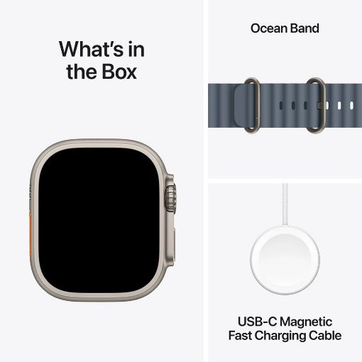 Εικόνα της Apple Watch Ultra 3 49mm Natural Titanium Case/Anchor Blue Ocean Band MEWH4QR/A