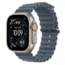 Εικόνα της Apple Watch Ultra 3 49mm Natural Titanium Case/Anchor Blue Ocean Band MEWH4QR/A