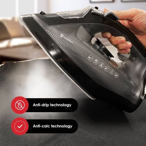 Εικόνα της Σίδερο Ατμού HomeVero 320ml 2400W Black HV-CSI2400