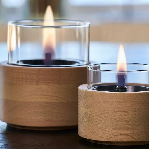 Εικόνα της Επιτραπέζια Εστία Φωτιάς Tenderflame Lotus 10 10x8.5cm 150ml Natural Oak TF-600330