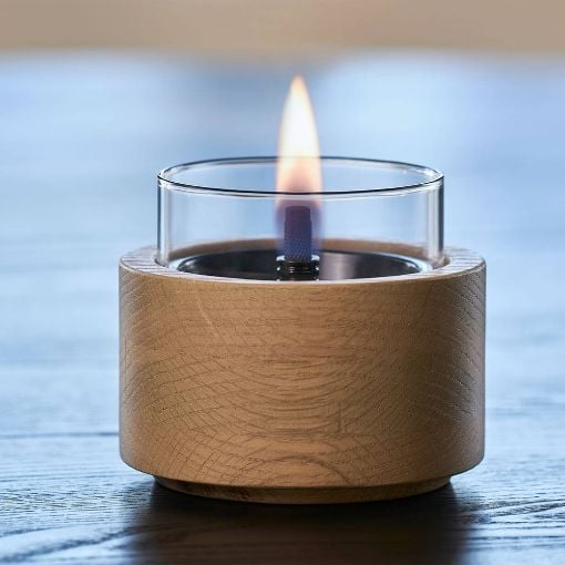 Εικόνα της Επιτραπέζια Εστία Φωτιάς Tenderflame Lotus 10 10x8.5cm 150ml Natural Oak TF-600330