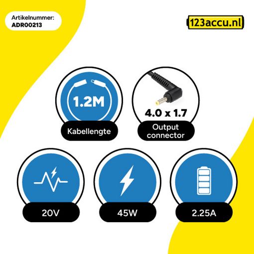 Εικόνα της Τροφοδοτικό Laptop WS Xtreme Power Συμβατό με Lenovo 45W (Χωρίς Καλώδιο)
