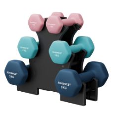 Εικόνα της Σετ Βαράκια Songmics με Βάση 1kg/2kg/3kg 6τμχ Pink/Aqua/Blue SYL612MK