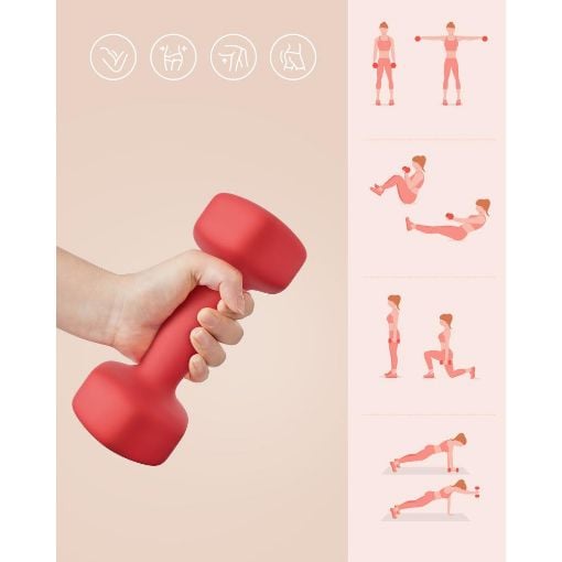 Εικόνα της Σετ Βαράκια Songmics 2 x 3kg Red SYL66RD