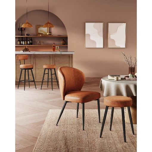Εικόνα της Vasagle Σετ Σκαμπό Μπαρ Echo 49.5x49.5x63cm 2τμχ Caramel Brown LBC080K01