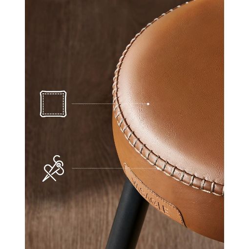 Εικόνα της Vasagle Σετ Σκαμπό Μπαρ Echo 49.5x49.5x63cm 2τμχ Caramel Brown LBC080K01