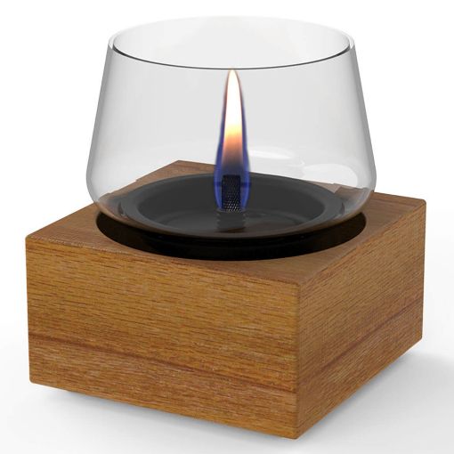 Εικόνα της Επιτραπέζια Εστία Φωτιάς Tenderflame Poppy 14 14x14x14.3cm 300ml Natural Oak TF-600026