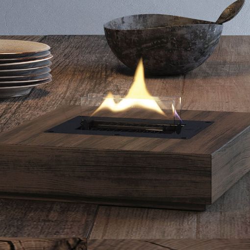 Εικόνα της Επιτραπέζια Εστία Φωτιάς Tenderflame Holly 30x30x11cm 500ml Black Oak TF-600036