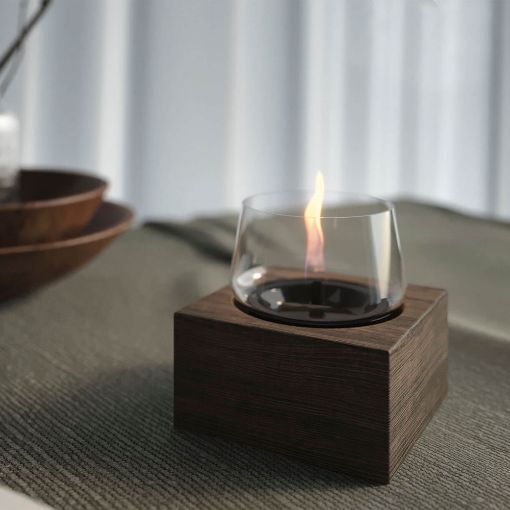 Εικόνα της Επιτραπέζια Εστία Φωτιάς Tenderflame Poppy 14 14x14x14.3cm 300ml Black Oak TF-600027