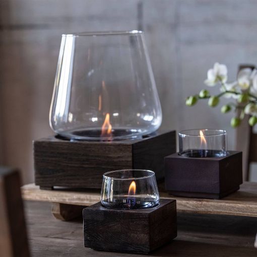 Εικόνα της Επιτραπέζια Εστία Φωτιάς Tenderflame Poppy 14 14x14x14.3cm 300ml Black Oak TF-600027