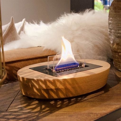 Εικόνα της Επιτραπέζια Εστία Φωτιάς Tenderflame Carnation 33x22x11cm 500ml Natural Oak TF-600038