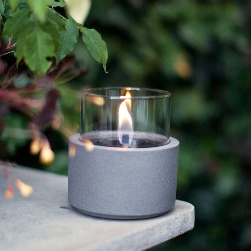Εικόνα της Επιτραπέζια Εστία Φωτιάς Tenderflame Lotus 12 13x17.5cm 300ml Concrete TF-300082