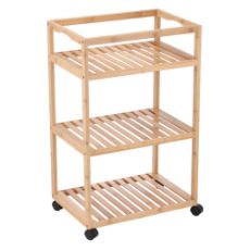Εικόνα της Τρόλεϊ Aποθήκευσης Estia Bamboo Essentials Ξύλινο με 3 Ράφια 47x36x76cm Μπεζ 02-37871