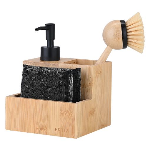 Εικόνα της Σετ Αντλία Σαπουνιού Estia Bamboo Essentials με Σφουγγάρια και Βούρτσα 02-31947