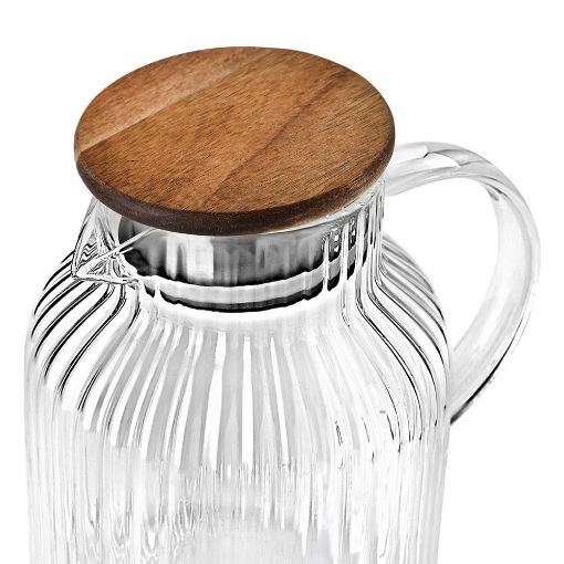 Εικόνα της Κανάτα Estia Allure Γυάλινη 1300ml με Ξύλινο Καπάκι 01-36782