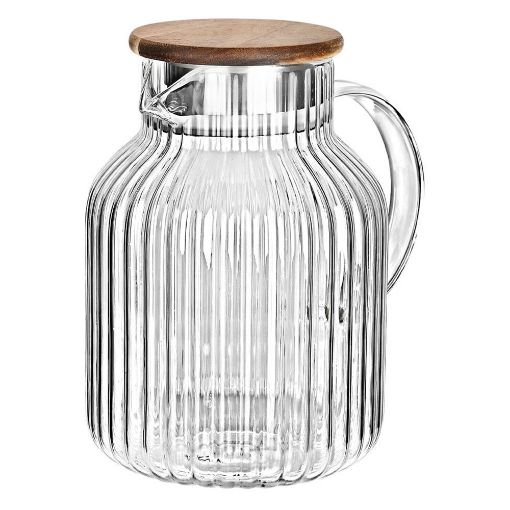 Εικόνα της Κανάτα Estia Allure Γυάλινη 1300ml με Ξύλινο Καπάκι 01-36782