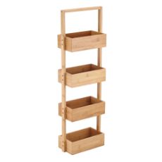 Εικόνα της Επιδαπέδια Ραφιέρα Μπάνιου Estia Bamboo Essentials με 4 Ράφια 26x17x88cm 02-37833