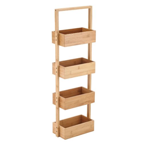Εικόνα της Επιδαπέδια Ραφιέρα Μπάνιου Estia Bamboo Essentials με 4 Ράφια 26x17x88cm 02-37833