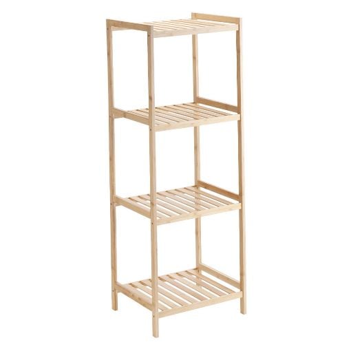 Εικόνα της Επιδαπέδια Ραφιέρα Μπάνιου Estia Bamboo Essentials με 4 Ράφια 35x30x100cm 02-37819