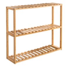 Εικόνα της Επιτοίχια Ραφιέρα Μπάνιου Estia Bamboo Essentials με 3 Ράφια 60x15x51cm 02-37826