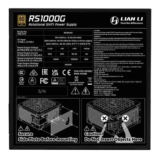 Εικόνα της Τροφοδοτικό Lian Li RS1000G Fully Modular 80 Plus Gold with Hub 1000W Black G9P.RS1000G.W000.EU