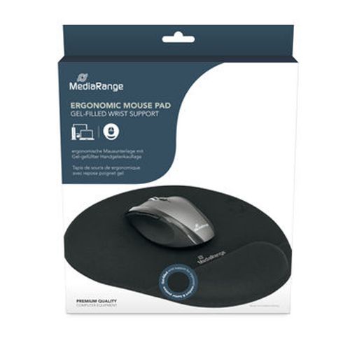 Εικόνα της Ergonomic Mouse Pad MediaRange with Wrist Support Μαύρο MROS250