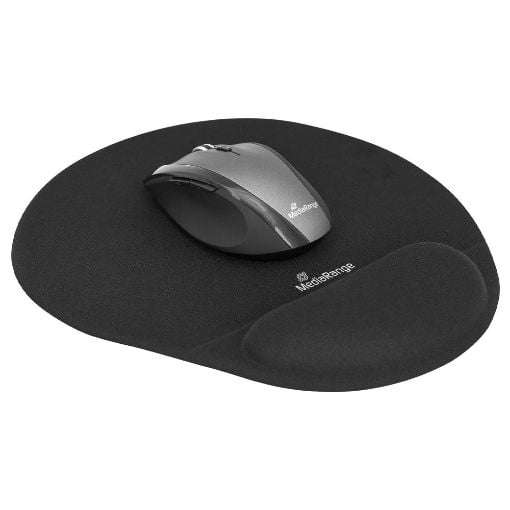 Εικόνα της Ergonomic Mouse Pad MediaRange with Wrist Support Μαύρο MROS250