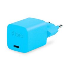 Εικόνα της Φορτιστής TTEC GAN PD USB-C 20W με Καλώδιο USB-C 3A 1.2m Neon Blue 2SCG20CNM