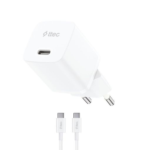 Εικόνα της Φορτιστής TTEC GAN PD USB-C 20W με Καλώδιο USB-C 60W White 2SCG20CB