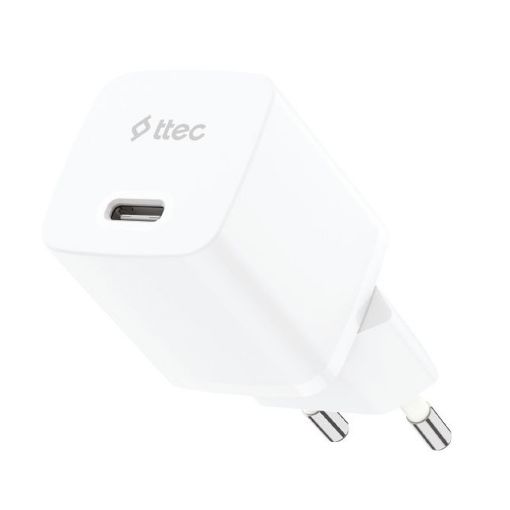 Εικόνα της Φορτιστής TTEC GAN PD USB-C 20W με Καλώδιο USB-C 60W White 2SCG20CB