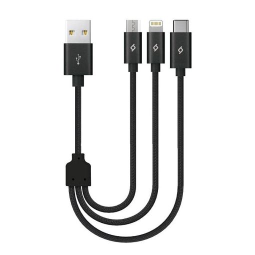 Εικόνα της Καλώδιο TTEC AlumiCable Mini Trio USB-A Male to USB-C & Lightning & Micro USB 30cm 2DK31