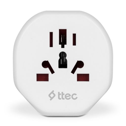 Εικόνα της Αντάπτορας Πρίζας TTEC Universal to Type-F White 2SA01