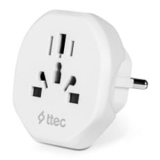 Εικόνα της Αντάπτορας Πρίζας TTEC Universal to Type-F White 2SA01