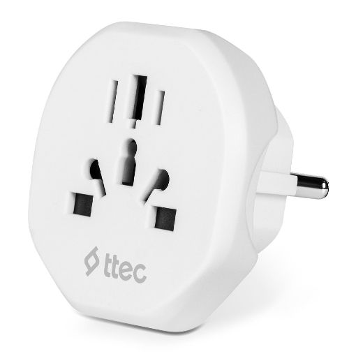 Εικόνα της Αντάπτορας Πρίζας TTEC Universal to Type-F White 2SA01