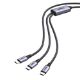Εικόνα της Καλώδιο Ugreen L533 USB-C to 2x USB-C PD 140W 2m Grey 75733