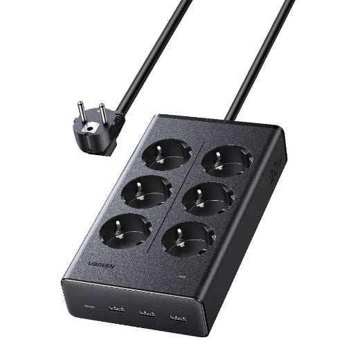 Εικόνα της Πολύπριζο Ugreen S622 6 Θέσεων με 3x USB-A & 1x USB-C 1.5m Black 75141