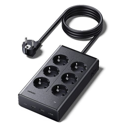 Εικόνα της Πολύπριζο Ugreen S622 6 Θέσεων με 3x USB-A & 1x USB-C 1.5m Black 75141