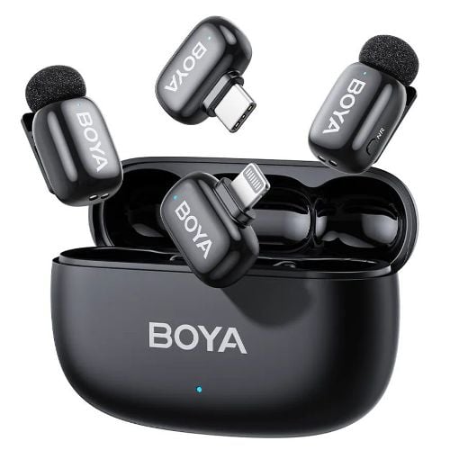 Εικόνα της Boya Mini 2 USB-C & Lightning 2mics & Charging Box Black