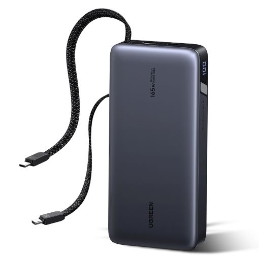 Εικόνα της Power Bank Ugreen PB552 25000mAh USB-A/USB-C PD with Built-in Cable 165W Grey 55995B